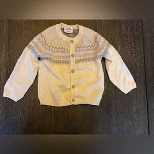 Stellou and Friends Cream and Lavender Patterned Cardigan